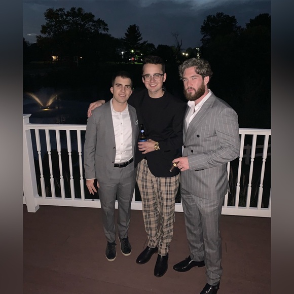 Reiss Tijuana Double Breasted Peak Lapel Grey Pinstripe Suit 40R/34inch Pants - Picture 7 of 7